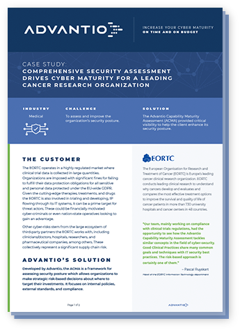Advantio Case Study - How we solved unique cyber security challenges for EORTC mobile image