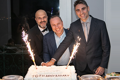 Marco Borza (CEO), Martin Petrov (Board of Directors) and Francesco Consiglio (CTO) celeberating Advantio 10th Anniversary
