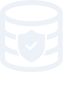 Stack of cylinders with shield check mark icon